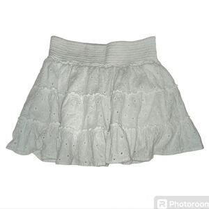 American Eagle Women's Boho, Girly, Festival Cottage Core, Eyelet Mini Skirt, L